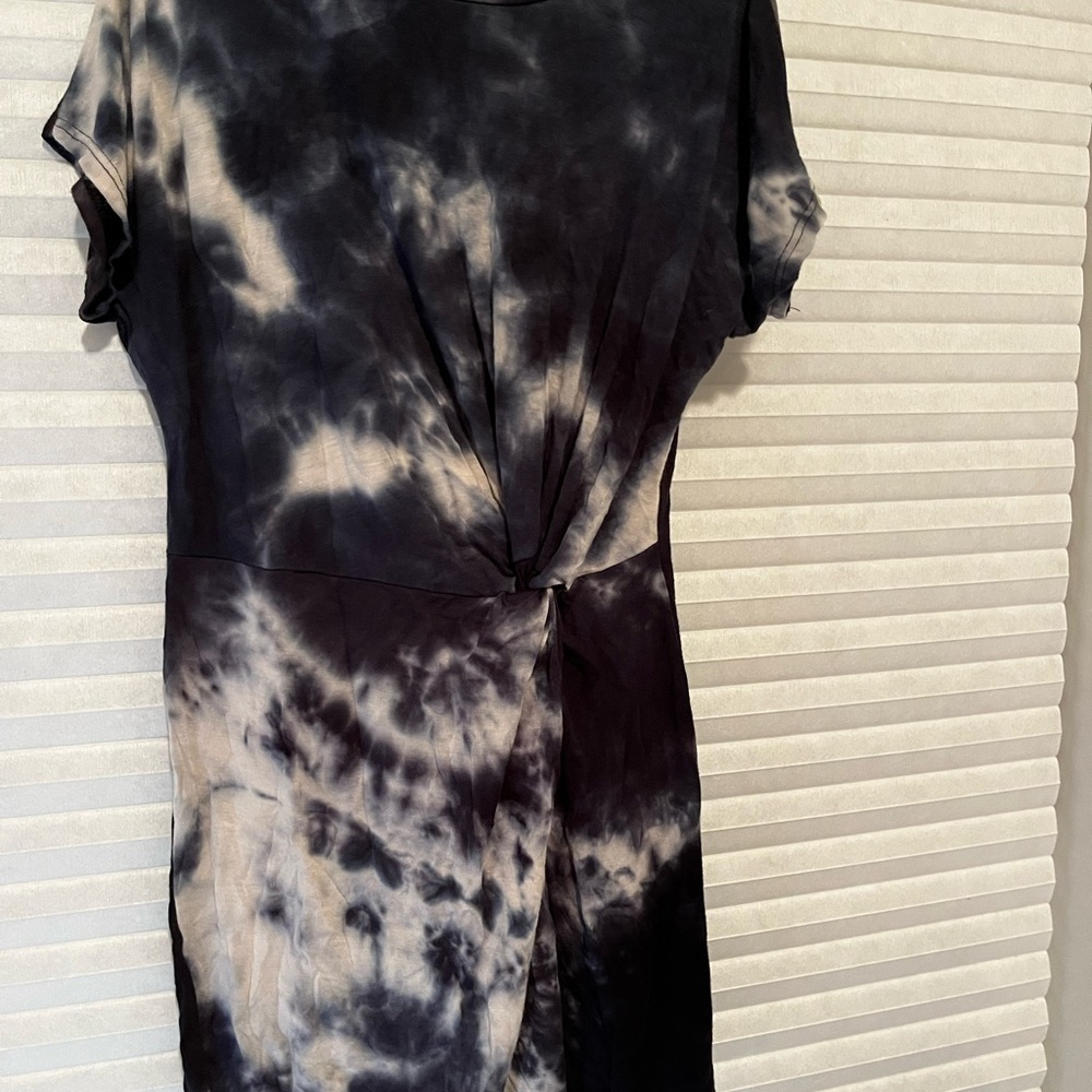 black and white tie dye knot dress